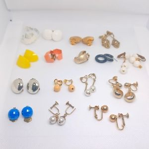 16 pairs of Vintage Earrings Lot/Bundle